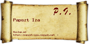 Papszt Iza névjegykártya